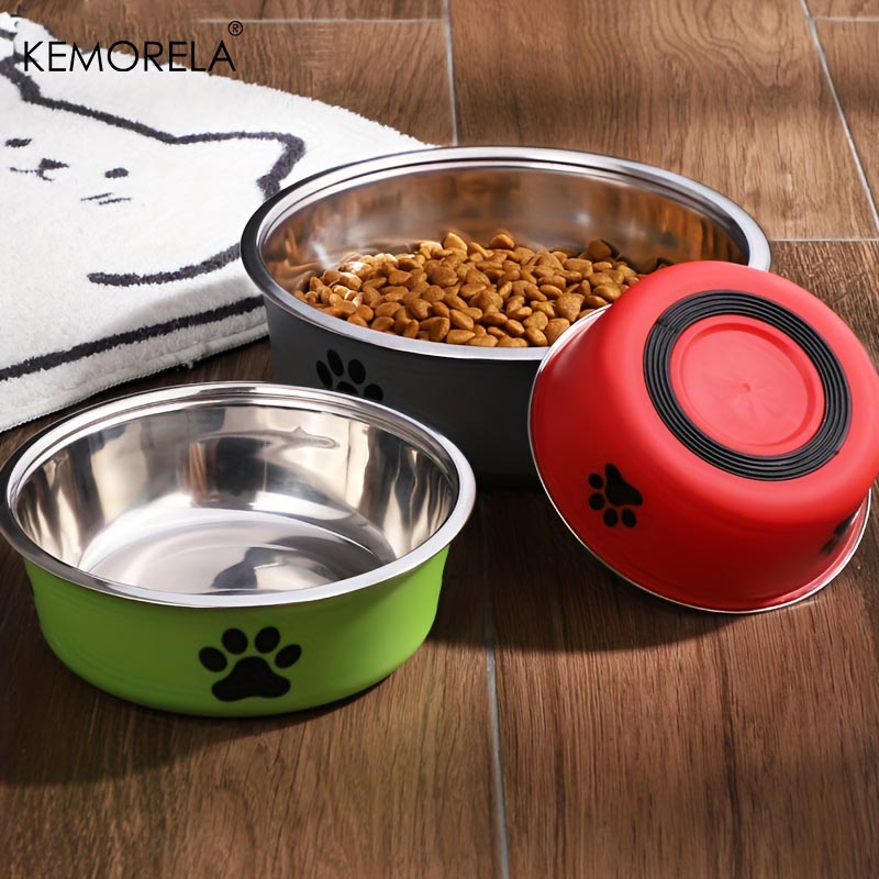 Royal Canin Food Medium - KEMORELA ชามสัตว์เลี้ยงสแตนเลสกันลื่นสําหรับสุนัขและแมวขนาดกลางขนาดใหญ่ - จานป้อนน้ําและอาหาร
