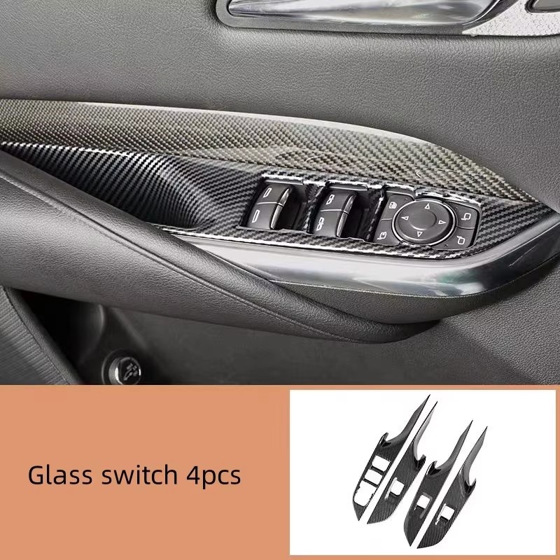 Glass Door Hinge - สำหรับ Cadillac XT4 2019-2023 อุปกรณ์ตกแต่งภายในรถยนต์ คาร์บอนไฟเบอร์